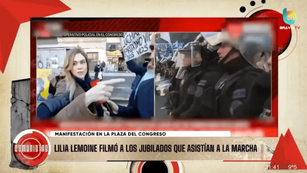 lilia-lemoine-escoltada-por-la-policia-en-la-marcha-de-los-jubilados-comunistas-2049939